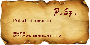 Petul Szeverin névjegykártya